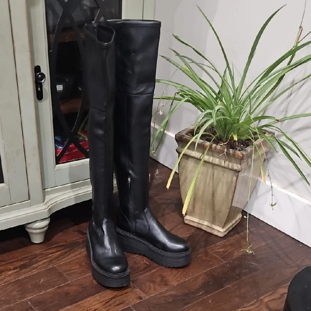 Nine West Over-Knee Platfom Boots. Sz 6.5 Nwot - Picture 1 of 9